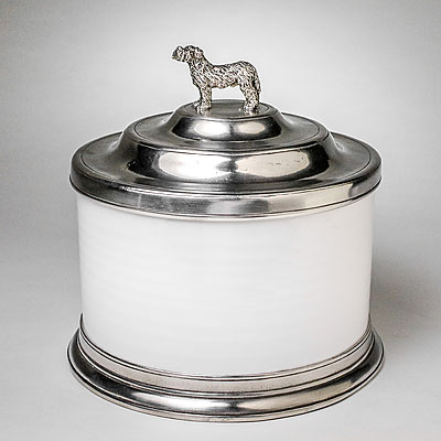 DOG COOKIE JAR WITH FINIAL
