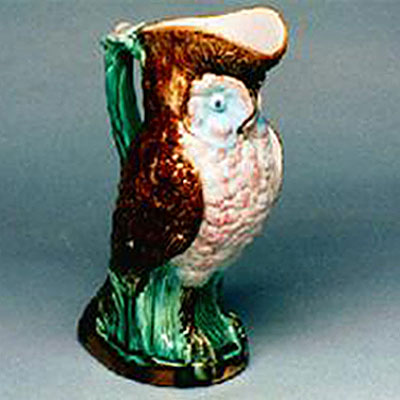 MAJOLICA OWL PITCHER