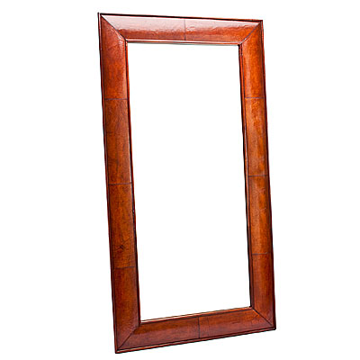 LEATHER LIBRARY MIRROR