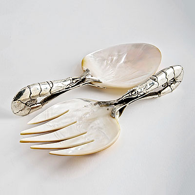 MOTHER OF PEARL SERVING SET