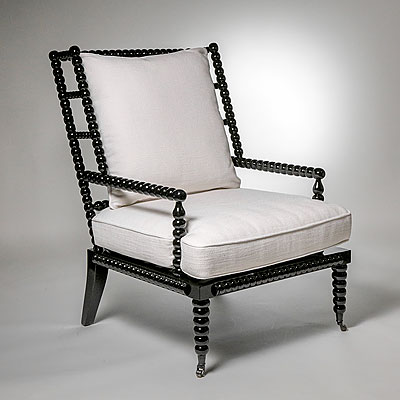 LACQUERED BLACK ARMCHAIR