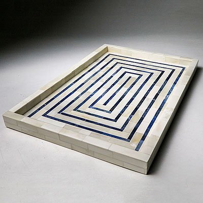 BLUE AND WHITE TRAY