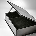 BLACK LEATHER TABLE BOX