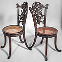 PAIR BLACK FOREST CHAIRS