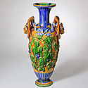 MINTON MAJOLICA CATS HEAD VASE