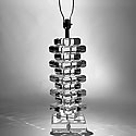 LARGE STACKED LUCITE LAMP